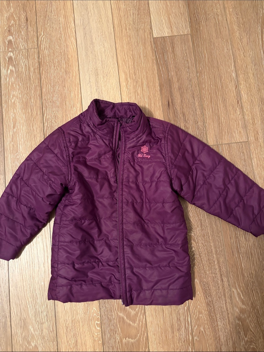 Old Navy Girls' Quilted Puffer Jacket in Plum